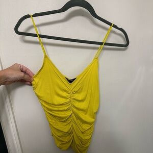 Forever 21 Yellow/Green Ruched Camisole Top